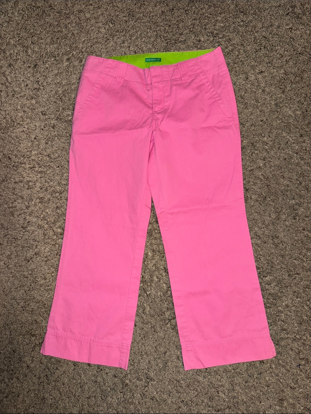 🖤Vintage Lilly Pulitzer Neon Pink Straight Crop Palm Beach Fit pants size 0🖤